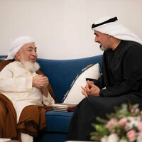 Khaled bin Mohamed bin Zayed visits Shaykh Abdallah bin Bayyah at his residence in Abu Dhabi