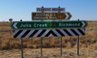 Sign for Julia Creek in Queensland. Image provided by QEM.