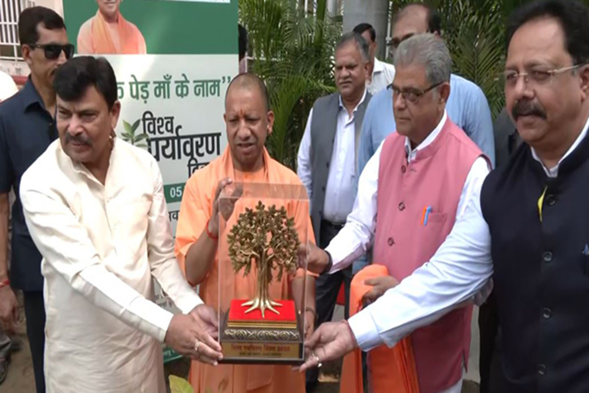Lucknow: CM Yogi Adityanath plants sapling, wishes Ganga Dussehra, World Environment Day