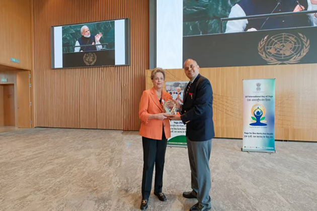 NDB President Rousseff attends International Yoga Day curtain raiser event at Indian Consulate in Shanghai, conveys condolences over Air India plane crash