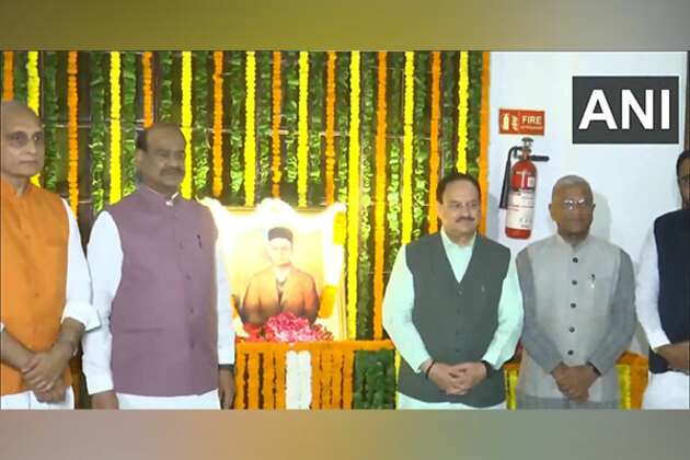 Union Minister JP Nadda, Lok Sabha speaker Om Birla and others pay tribute to Veer Savarkar on 142nd birth anniversary