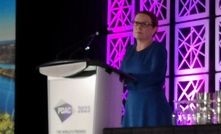  Rio Tinto's Sinead Kaufman address PDAC 2023 in Toronto, Canada