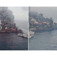 Explosion on Singapore-flagged vessel near Kochi; 4 crew missing, 5 injured