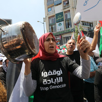 MIDEAST-WEST BANK-RAMALLAH-DEMONSTRATION