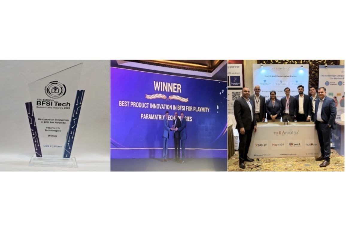 Paramatrix Technologies' 'PLAYMITY' Wins Best Product Innovation Award at BFSI Tech Summit