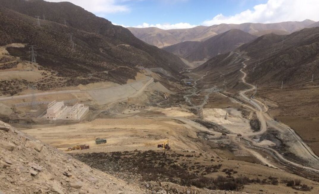 The Qulong copper mine in Tibet, China