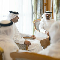 Theyab bin Mohamed bin Zayed receives Qatari Minister of Transport