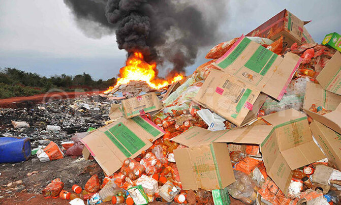 When UNBS destroyed tonnes of substandard goods When UNBS destroyed tonnes of substandard goods