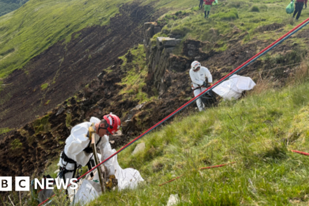 'River of rubbish' cleared from beauty spot on Bwlch Mountain