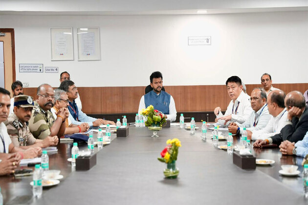 Civil Aviation Minister Ram Mohan Naidu chairs high-level stakeholder meeting at Delhi Airport