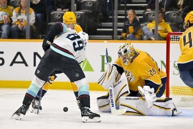 Justus Annunen carries Preds past Kraken in surprise start