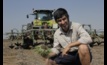  UWA’s agricultural engineer, Dr Andrew Guzzomi, with the mechanical weed chipper. Image courtesy UWA.