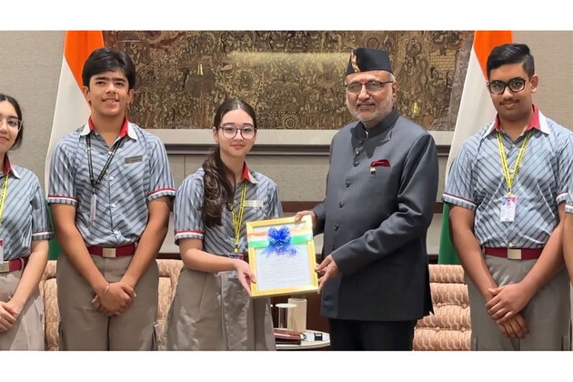 VP Radhakrishnan interacts with school students at Uparashtrapati Bhavan on Independence Day