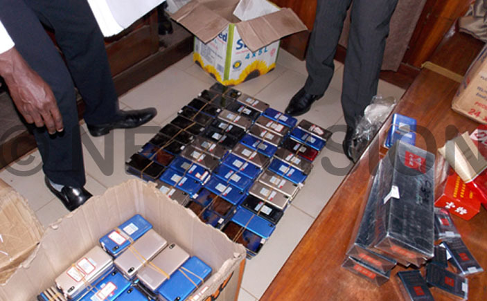 Part of the exhibits being arraigned in court by police detectives (Photo by Douglas Mubiru)