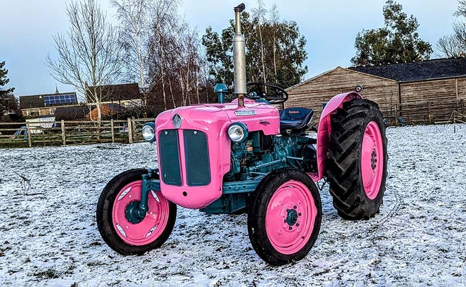 Pink tractor looking to smash fundraising targets