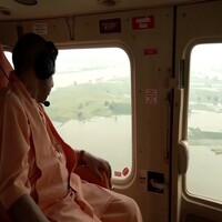 UP: CM Yogi conducts aerial survey of Ghazipur floods, directs timely relief for affected families