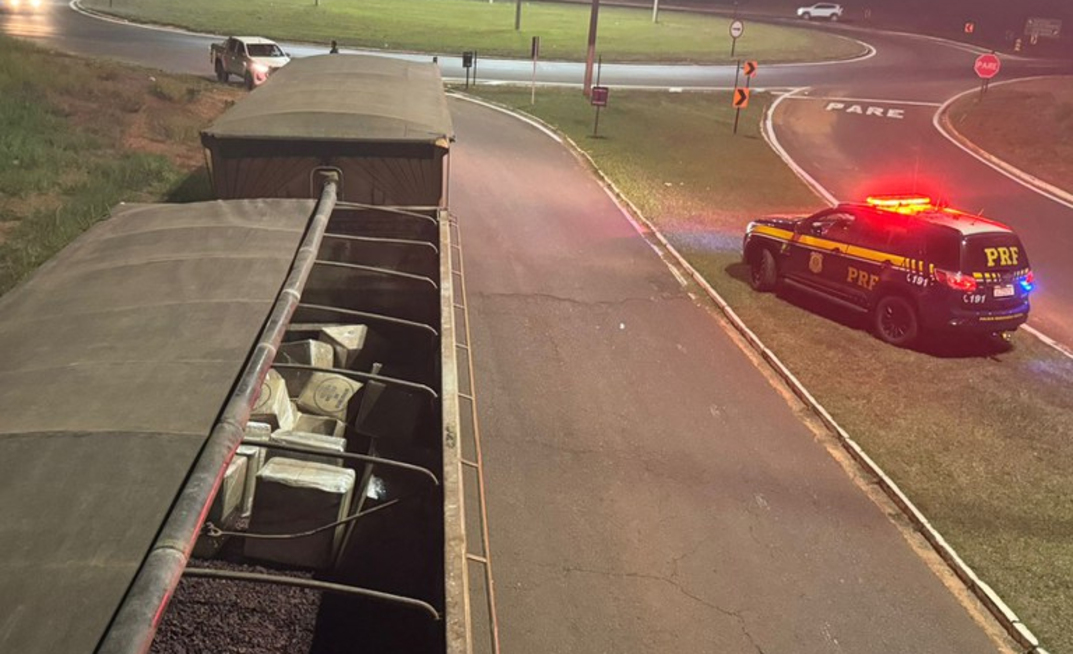 Maconha escondida em carga de minério de ferro