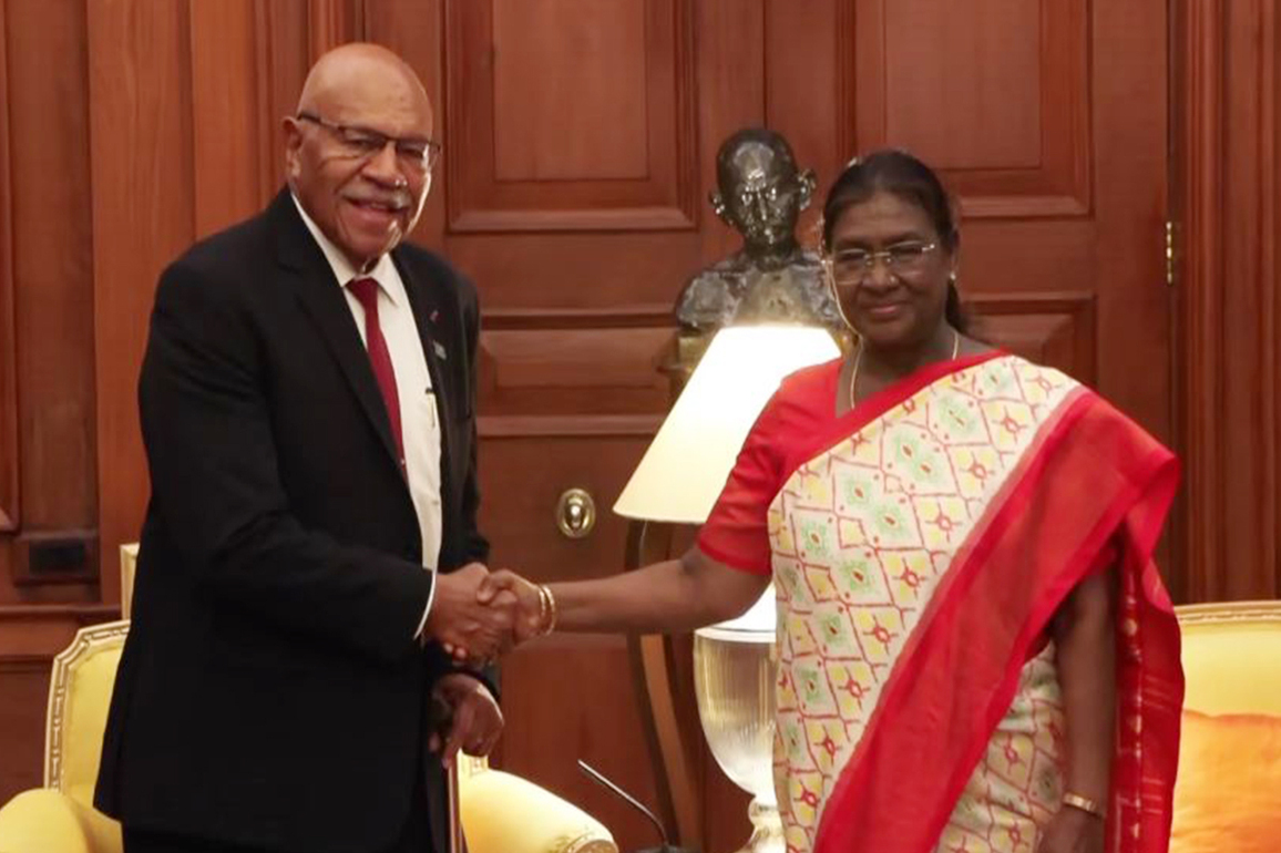 Fiji Prime Minister meets President Murmu in Rashtrapati Bhavan