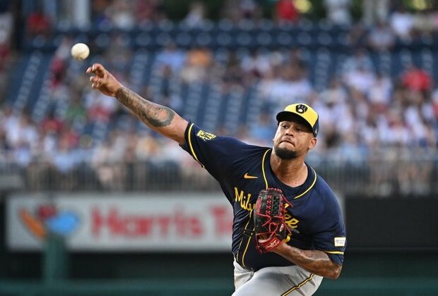 Frankie Montas, Brewers chase sweep of skidding Braves