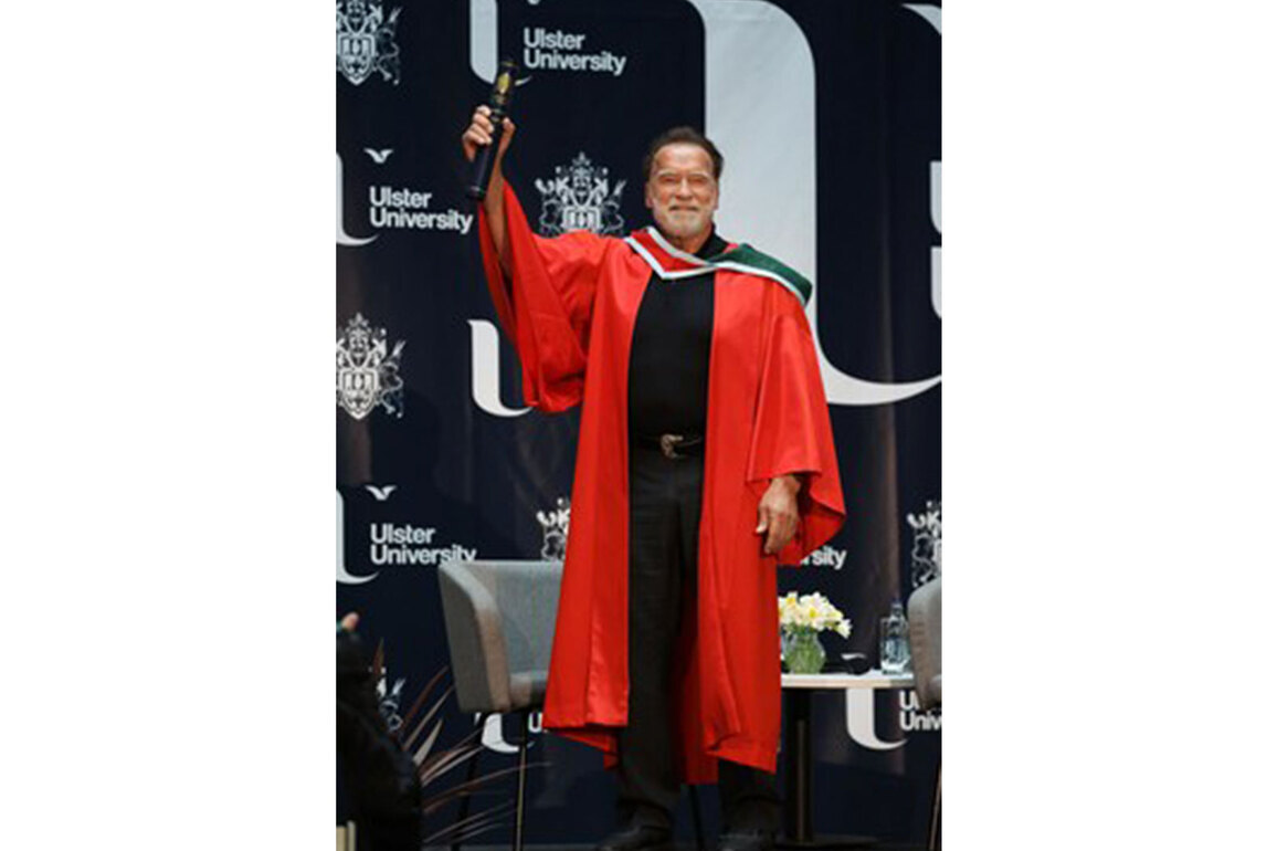 Arnold Schwarzenegger receives Honorary Doctorate from Ulster University