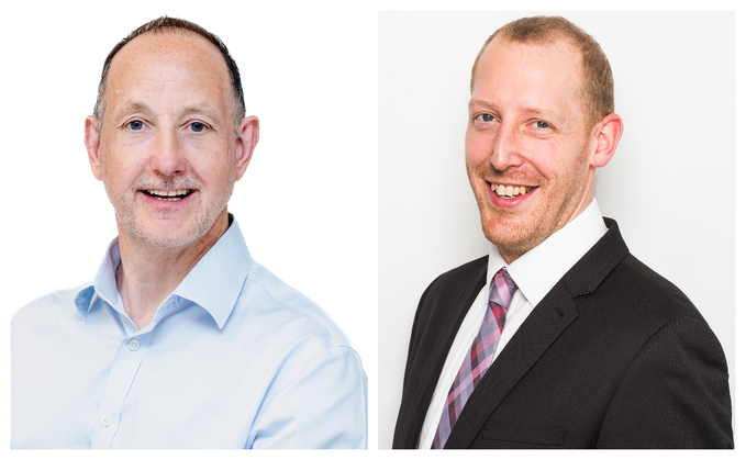 Clara chief executive Simon True and Hymans Robertson partner Richard Wellard Clara chief executive Simon True and Hymans Robertson partner Richard Wellard