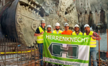 Members of the Herrenknecht team at the successful intermediate breakthrough to the future Balboa metro station