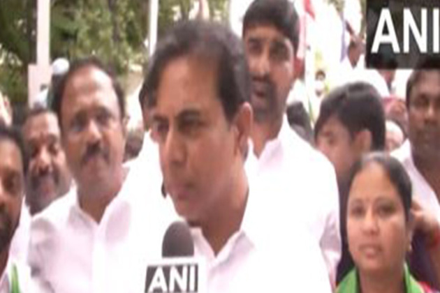"Both BJP and Congress are conspiring against him": KTR on questioning of K Chandrasekhar Rao in Kaleshwaram project
