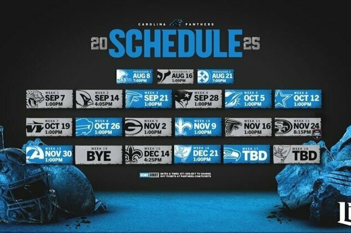 The Carolina Panthers back in prime-time: 2025 schedule announced
