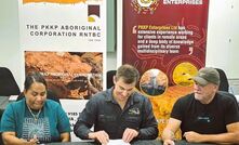  PKKP director Rehannan Chubby (left), Black Cat managing director Gareth Solly and PKKP chairman Terry Drage (right).