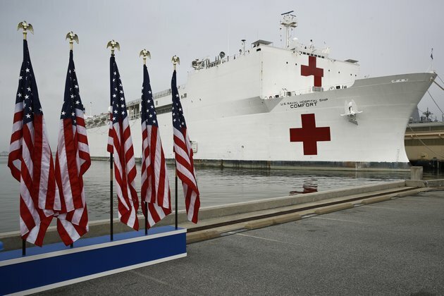 Trump Gives Sendoff to Hospital Ship in Coronavirus Fight