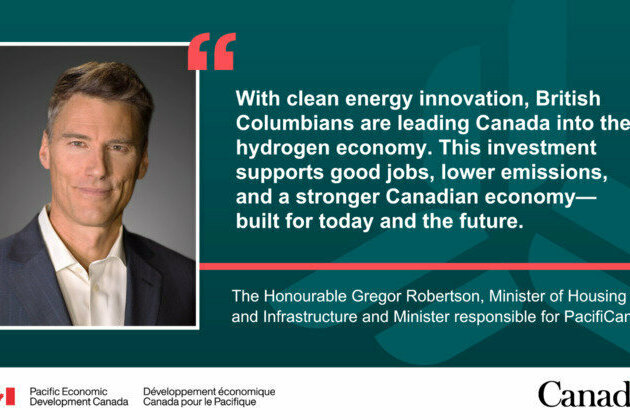 Government of Canada invests in British Columbia's hydrogen and fuel cell sector