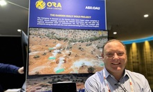 Ora Gold CEO Alex Passmore at his booth at MiningNews Select Sydney