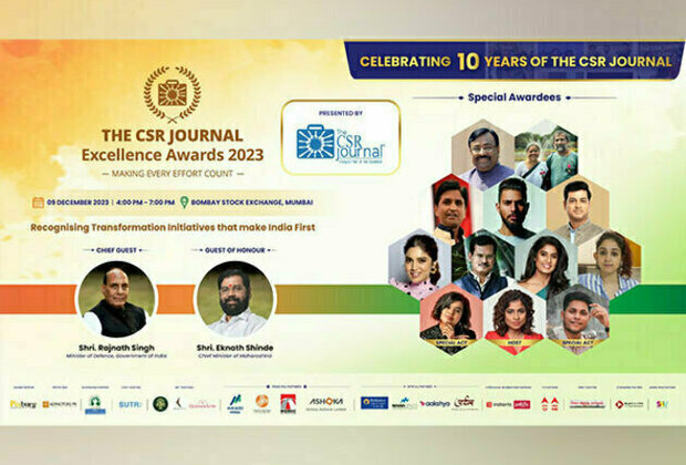 6th Edition of The CSR Journal Excellence Awards to be hosted on 09 December 2023 at Bombay Stock Exchange, Mumbai