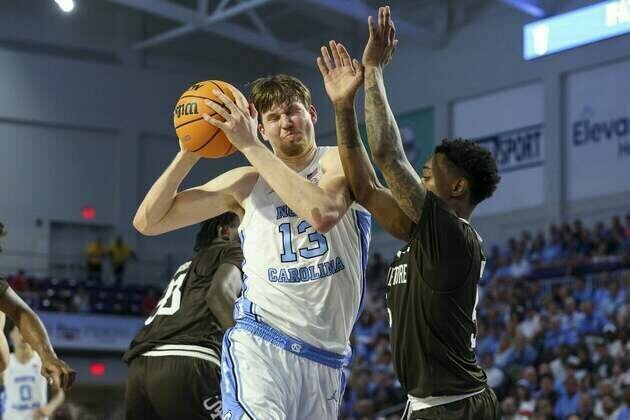 Henri Veesaar helps No. 16 North Carolina defeat St. Bonaventure