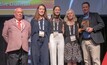  RIU Explorers organiser Stewart McDonald, Craig Oliver's daughters Hanna and Sascha Oliver, wife Shanelle, and Stavely executive chairman Chris Cairns