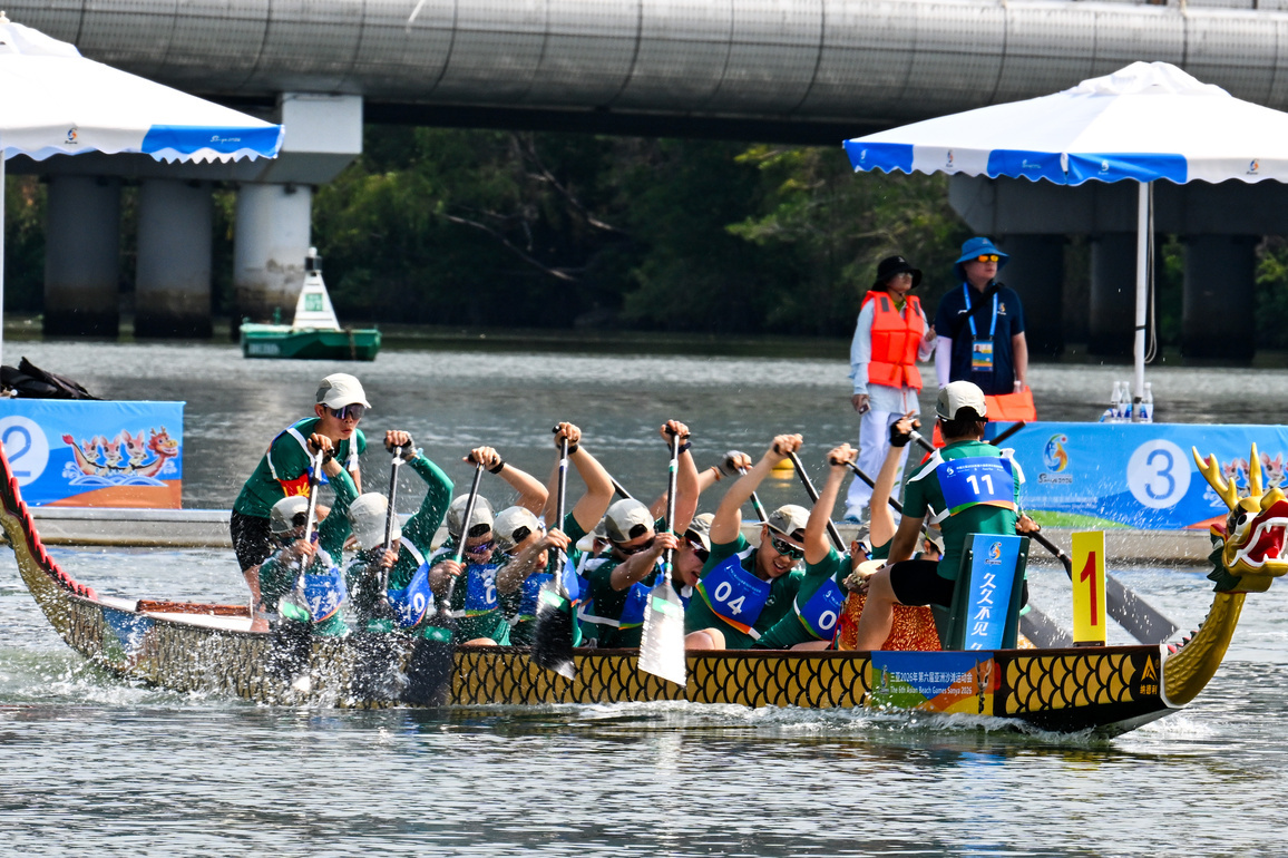 (SP)CHINA-HAINAN-SANYA-ASIAN BEACH GAMES-DRAGON BOAT-SMALL BOAT-WOMEN'S 200M STRAIGHT RACE (CN)