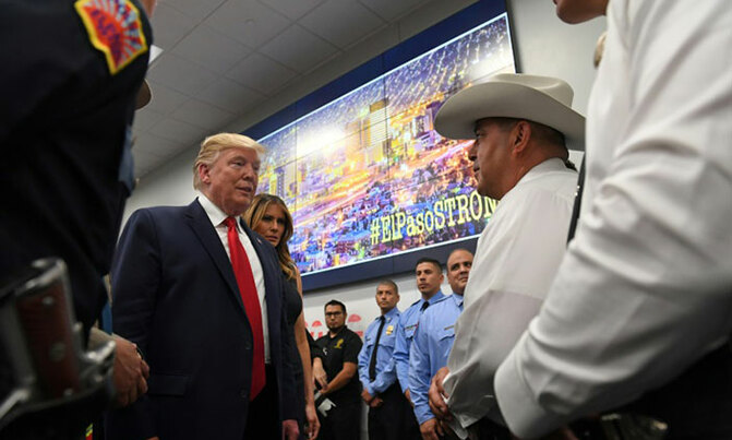 Trump consoles shooting victims, rails against opponents Trump consoles shooting victims, rails against opponents