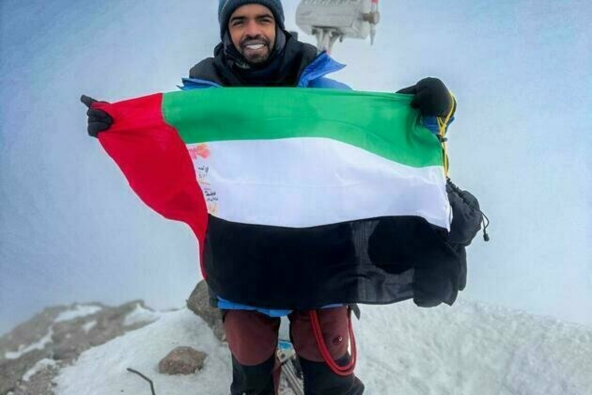 Rashid Al Shamsi raises UAE flag atop Europe's highest peak