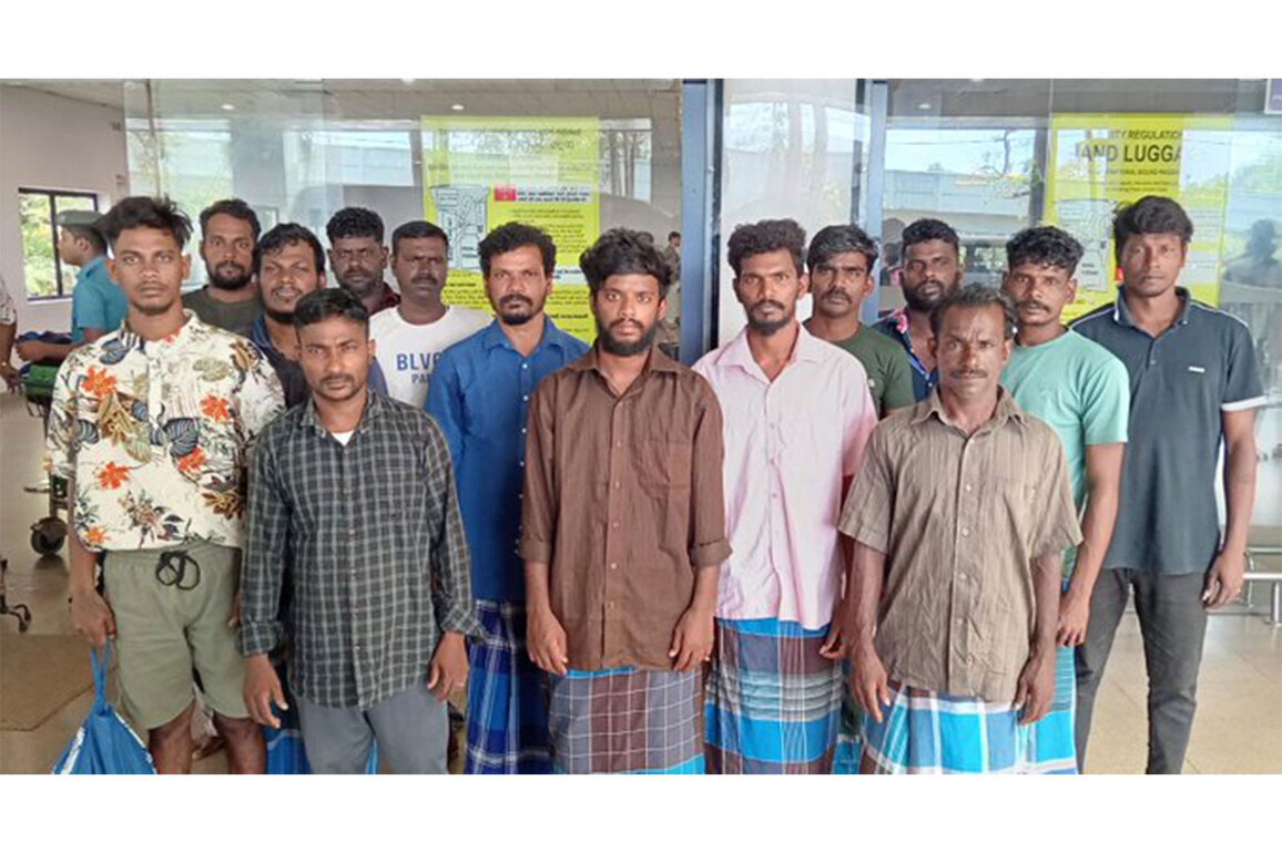14 Indian fishermen head home after being repatriated from Sri Lanka