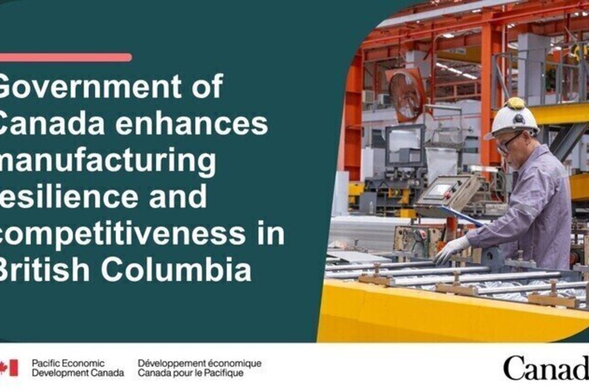 Government of Canada enhances manufacturing resilience and competitiveness in British Columbia