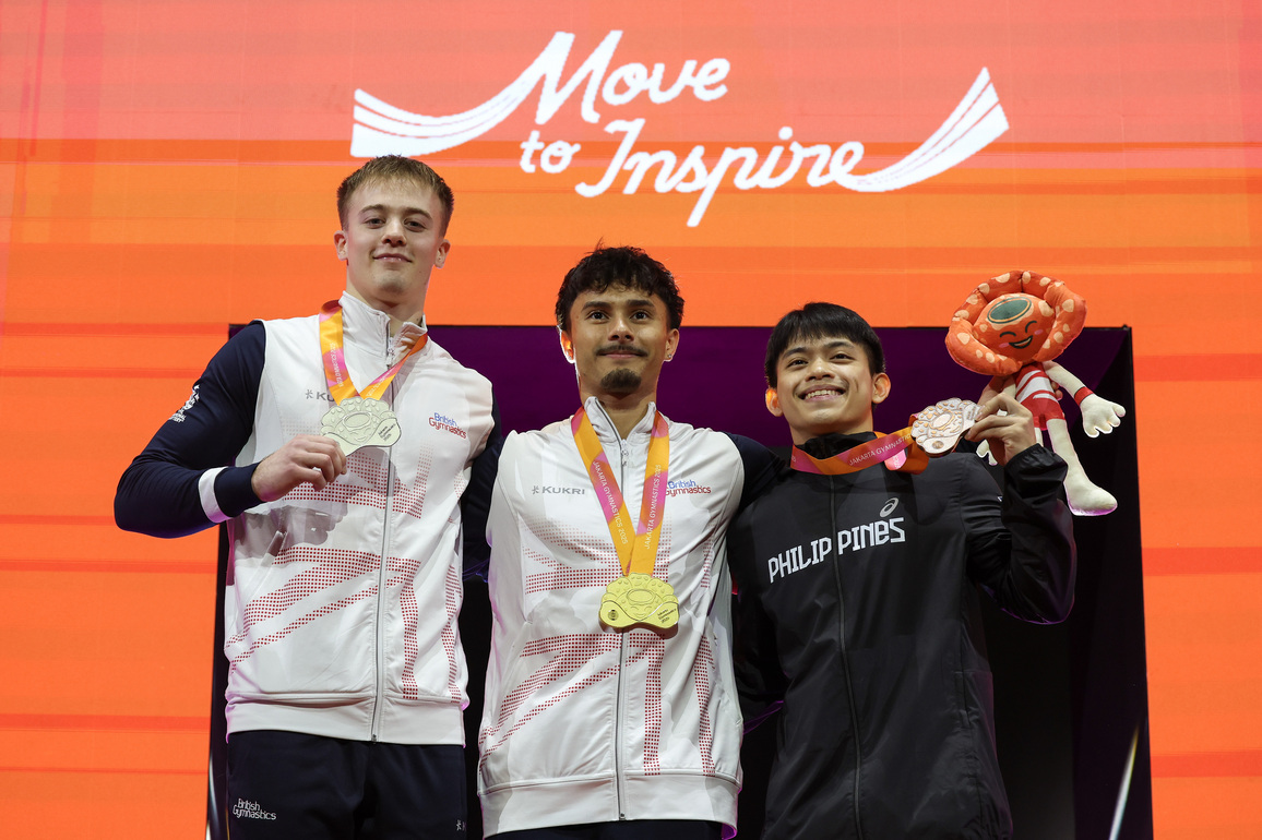 (SP)INDONESIA-JAKARTA-GYMNASTICS-WORLD CHAMPIONSHIPS-MEN'S FLOOR EXERCISE