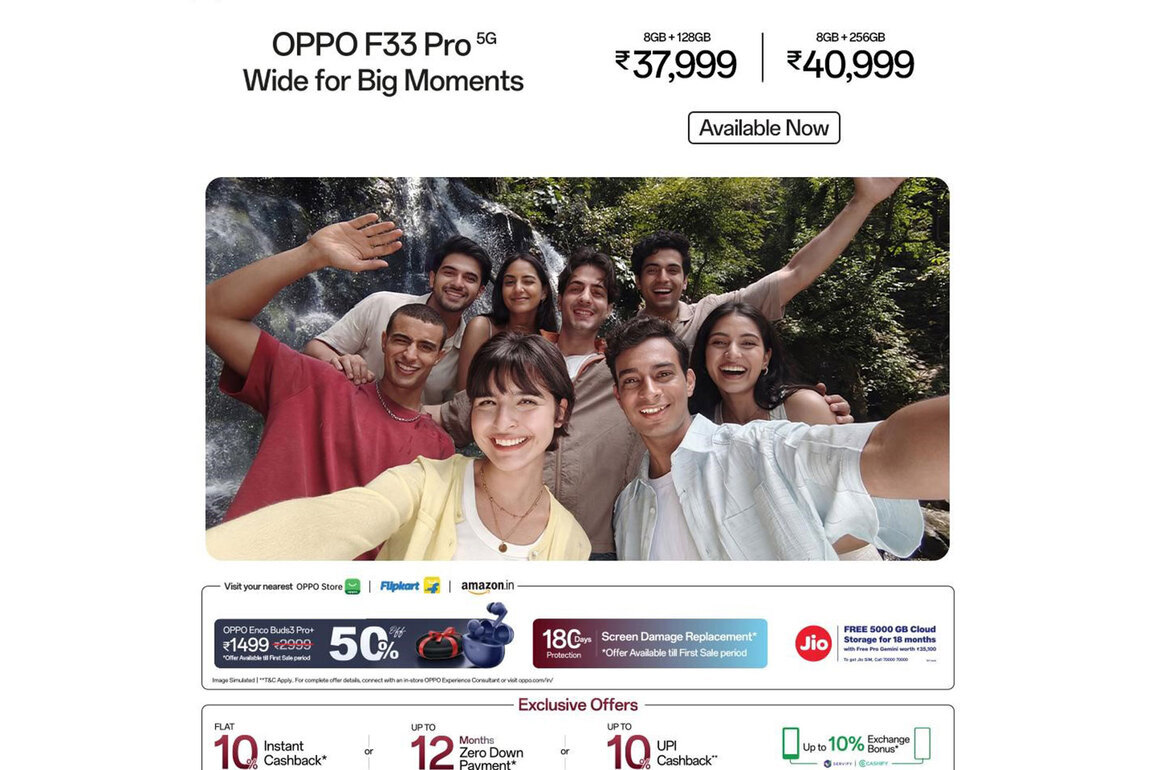 Mid-Range Selfie Champion, OPPO F33 Pro 5G Goes on Sale Today
