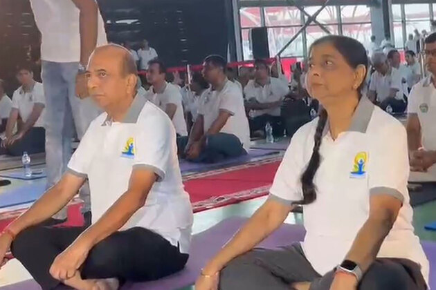 Indian envoy Dinesh Trivedi joins participants in International Yoga Day event in Dhaka