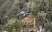 A drill rig at the Pike River mine site.