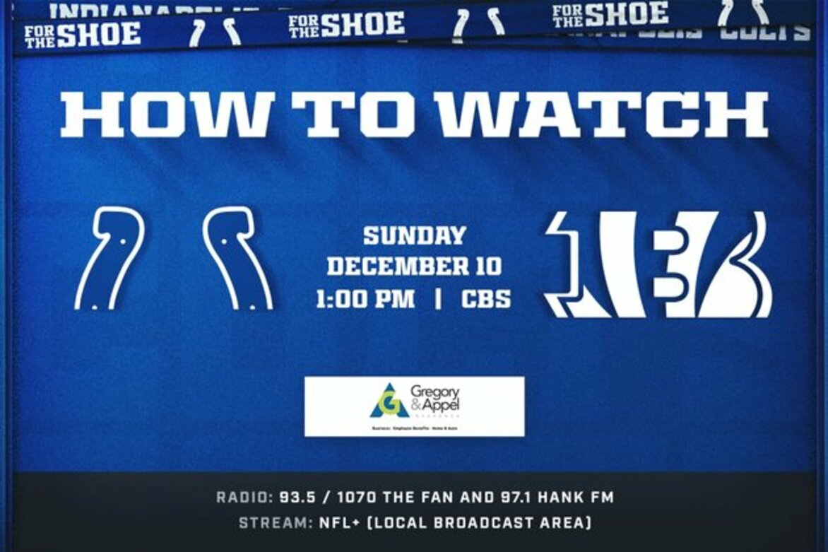 How to watch and listen: Indianapolis Colts at Cincinnati Bengals