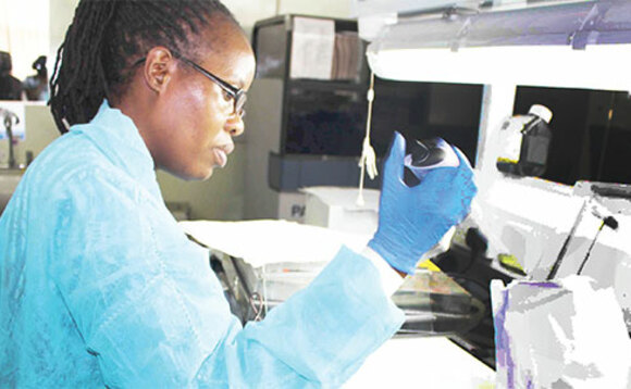 Mercy Nabunnya, akulira ekifo awakebererwa obulwadde bwa siikoseero mu Central Public Health Labaratories, Butabika. Mercy Nabunnya, akulira ekifo awakebererwa obulwadde bwa siikoseero mu Central Public Health Labaratories, Butabika.