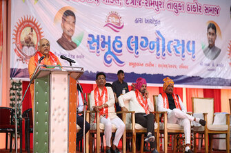 Gujarat CM Bhupendra Patel attends 21st Samooh Lagnotsav
