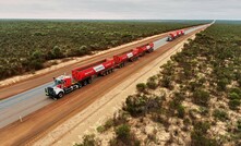 An autonomous road train being trialled in the Yilgarn