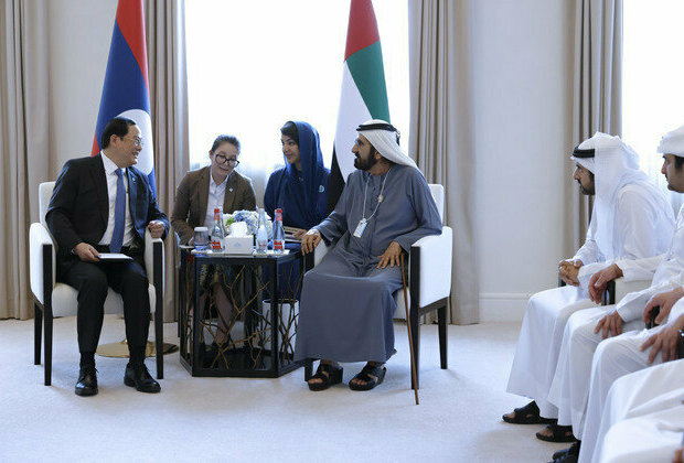 Mohammed bin Rashid, Prime Minister of Laos discuss ways to boost bilateral relations on sidelines of WGS 2025