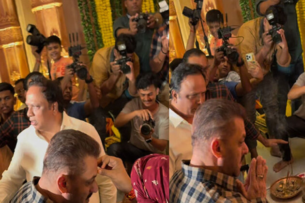 Salman Khan pays visit to Ashish Shelar's house for Ganpati Darshan; offers prayers barefoot